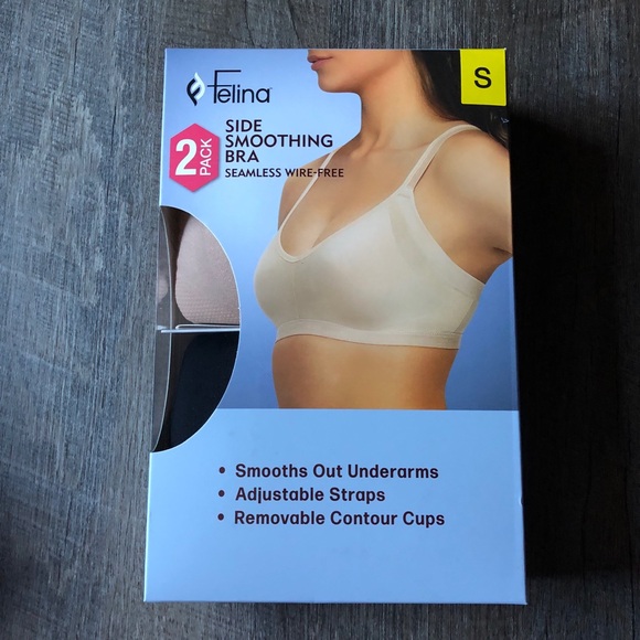 New!Felina Ladies' Side Smoothing Bra, 1 box for 2-pack - Picture 7 of 15